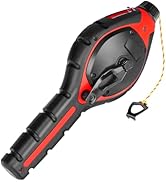 HAUTMEC Pro Chalk Line, Handle with Chalk Line Tool Releaser, 30m/100ft Bold Chalk Reel, Layout C...