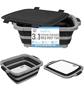 Havenity BBQ Prep Tub 8L - Multifunctional Collapsible Camping Cutting Board with Upgraded Lockin...