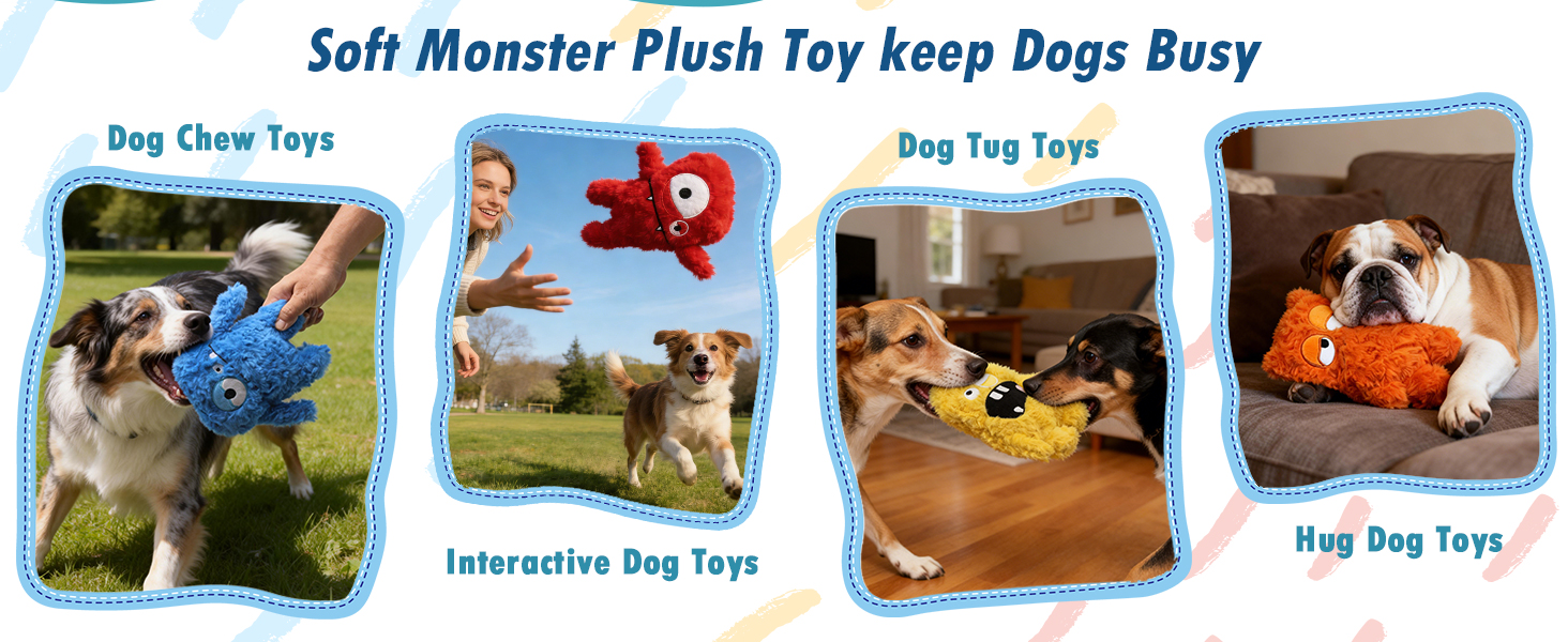 Blue Monster Dog Toys for large dogs