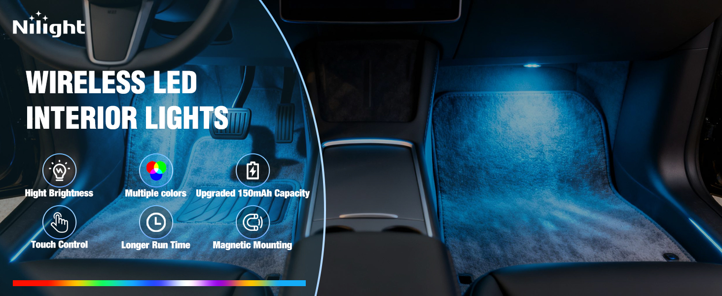 Nilight Wireless Magnetic RGB LED Interior Lights