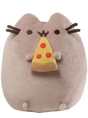 GUND Pusheen Snackables Pizza Cat Stuffed Animal Plush, Gray, 9.5"