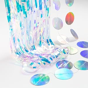 Iridescent Holographic Curtain Circle
