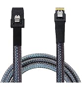 Heretom 2PCS SFF-8654 to SFF-8087, Slim Line SAS 4.0 SFF-8654 4i 38 Pin Host to Mini SAS 4i SFF-8...