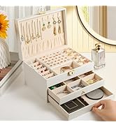 coobest 3 Layer Jewelry Box, Jewelry Holder Organizer with Jewelry Organizer Drawer, Large Jewelr...