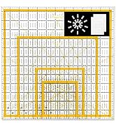 Magicfly Acrylic Quilting Ruler (4.5"x4.5", 6"x6", 9.5"x9.5", 12.5"x12.5") Set of 4 Transparent Q...