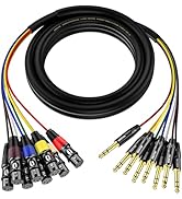 EBXYA 8 Channel 1/4" TRS to XLR Snake Cables 10ft, 6.35mm Male Jack Stereo Audio Balanced Line to...