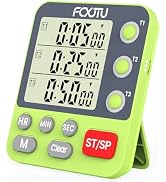 FCXJTU Digital Dual Triple Kitchen Timer, 3-Channel Magnetic Countdown Timer for Cooking, Large D...