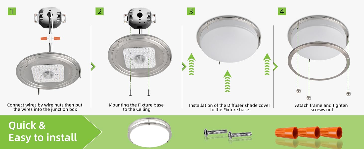 Flush Mount LED Ceiling Light Fixture