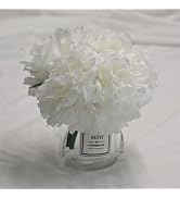 LADADA Valentines Day Gifts for Her,Artificial White Peony and Glass vase Decoration,Faux Floral ...