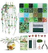 GarfxG Beaded Plant Kit, Green Glass Beads Plants Kit, Forever Plant Beads Green Beads with Step ...
