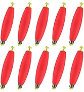 Alwonder 10-Pack Fishing Bobbers Floats, Weighted Bobbers for Fishing Cigar EVA Foam Snap-on Floa...