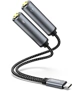 ZOOAUX USB Type C to 1/4 Headphone and Microphone Adapter USB C to 6.35mm Headphone & MIC Adapter...