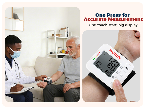 WEONY wrist blood pressure monitor for home use,one click operation,digital LCD display