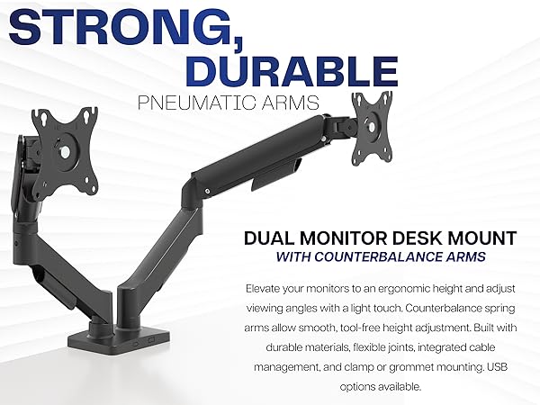 Dual Monitor Counterbalance Desk Mount