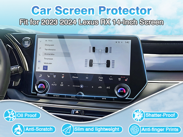 2023 2024 Lexus RX350 screen protector will enhance the longevity of your navigation system.