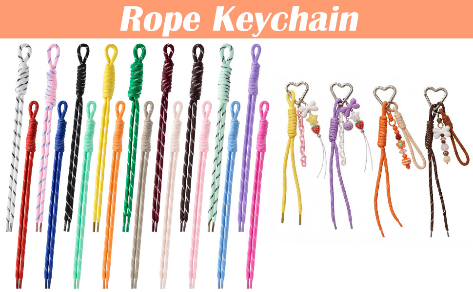 CTEAKOP 18 Pcs Rope Keychain