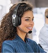 Bluetooth headset with microphone - AI noise cancellation