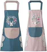 DILLMAN Women Kitchen Apron with Hand Wipe Pockets,Big Pocket,Hand-wiping, Waterproof for Cooking...