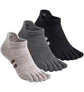 SonicWheat Merino Wool Toe Socks Running & Hiking Five Finger Ankle Socks Moisture Wicking Men Wo...