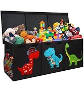 Mabahoo Extra Large Toy Box, Collapsible Toy Storage Organizer with Lids, Cute Toy Storage Chest ...