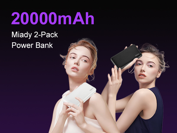2 Pack portable charger
