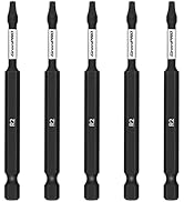 GRENPRO Square #2 Impact Tough Screwdriving Power Bits R2-3.5IN*5pcs,Square Drill Bit Set 2”Long ...