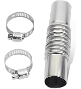 MOXRUQ Diesel Heater Exhaust Pipe, 24mm Exhaust Pipe Connector with 2 Clamps, Stainless Steel Par...