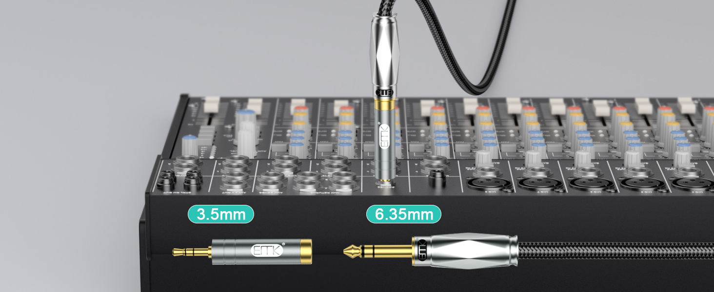 1/4'' to 3.5 mm Stereo Pure Copper Headphone Adapter