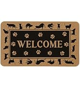 Kuyuayee Cat Welcome Door Mat 30x17 Inch Black Cats Front Doormat Indoor Outdoor Cat Floor Mats N...