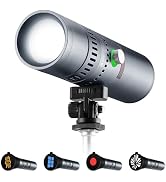 K&F CONCEPT SP25C 25W RGB Photography Flashlight with 20 Gobos & 4 Colors, 9000mAh Portable Zooma...
