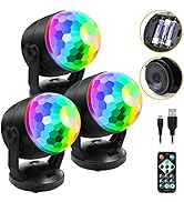 Luditek Disco Ball Party Lights, Sound Activated Battery Operated/USB Strobe Light w/Remote for P...