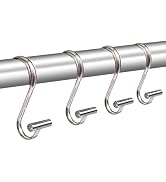 Metal Shower Curtain Hooks,Rust Proof Shower Curtain Rings for Bathroom,T-Bar Decorative Shower C...