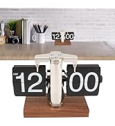 Retro Digital Flip Down Clock, Large Number Battery Powered, Knob Adjustment, Easy to Read,Base, ...