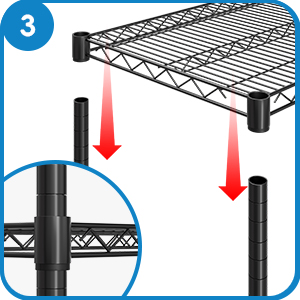 guanriver storage Rack installation step 3 Easy to assemble Boltless