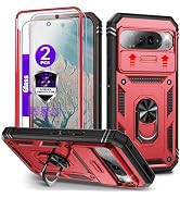 for Pixel 9 Pro XL Case with Camera Cover Slider, 2*Tempered Glass Screen Protectors,Build in 360...
