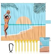 VILLEY Beach Blanket Waterproof Sandproof, Extra Large Beach Mat 128"x108" for 6-8 Adults, Oversi...