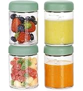 haakaa Baby Food Storage Containers Set,100% Leak-Proof Glass Baby Food Jars with Silicone Lids, ...