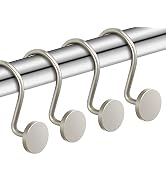 CHICTIE Nickel Shower Curtain Hooks, Rustproof Shower Curtain Rings for Bathroom, Metal Shower Ho...
