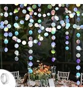 Circle Dots Garland,4Pack Iridescent Party Decorations with Tape,Hanging Streamer for Disco,Festi...