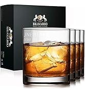 Bravario Unbreakable Tritan Plastic Whiskey Glasses | Shatterproof Double Rocks | Dishwasher-Safe...