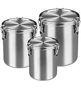 Tanjiae Compact Stainless Steel 100% Airtight Canisters Sets for Small Kitchens | Metal Food Stor...