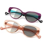 Yiwaeye Photochromic Blue Light Blocking Reading Glasses for Women, Stylish TR90 Cateye Sun Reade...