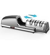 Electric Knife Sharpener, Professional 3-Stage Diamond Sharpening System with Replaceable Sharpen...