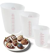 Food-Grade Silicone Measuring Cups for Melting Chocolate, 3Pcs BPA Free Silicone Baking Measuring...
