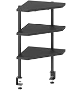 MAHANCRIS Clamp on Desk Corner Organizer, 3-Tier Desktop Shelf, Adjustable Desk Corner Storage Sh...