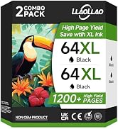 LLAOLLAO 64XL Black Ink Cartridge Replacement for HP Ink 64 High Yield Printer Ink 64 XL Works wi...