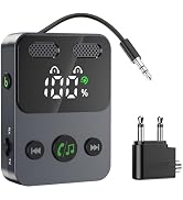 Olipiter Bluetooth 5.3 Adapter for Airplane, 2-in-1 Transmitter & Receiver, Connects 2 AirPods or...