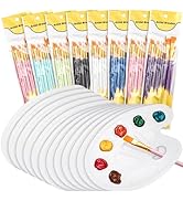 Cedilis 96 Pcs Painting Brush Palette Set, 80 Paint Brushes and 16 Paint Palette Tray for Oil, Wa...