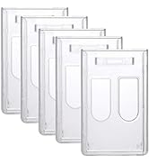 Pawfly Vertical 2 Card Badge Holders Heavy Duty Frosted ID Credit Card Protector with Thumb Slide...