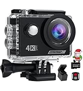Camlance Action Camera 4K30FPS with 64G SD Card 131FT UnderwaterCamera,20MP Sports Camera 170° Wa...